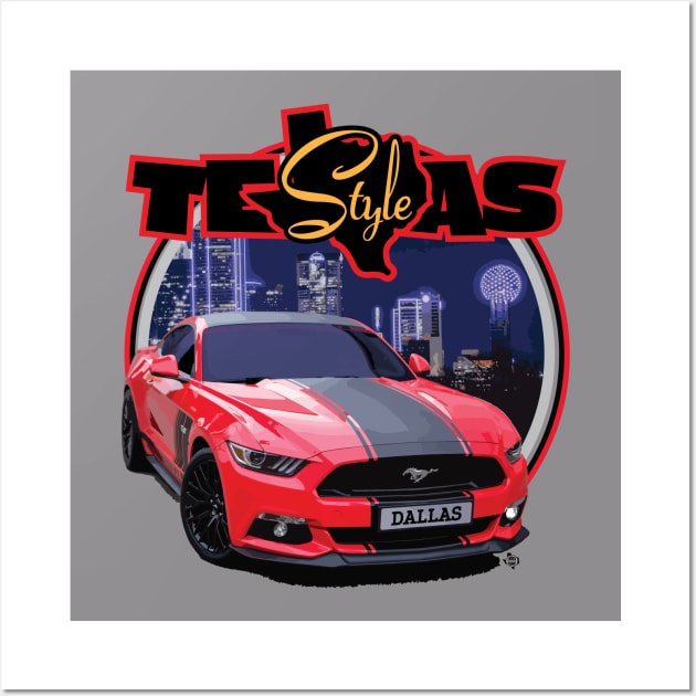 Texas Style Mustang Dallas Wall Art by CamcoGraphics